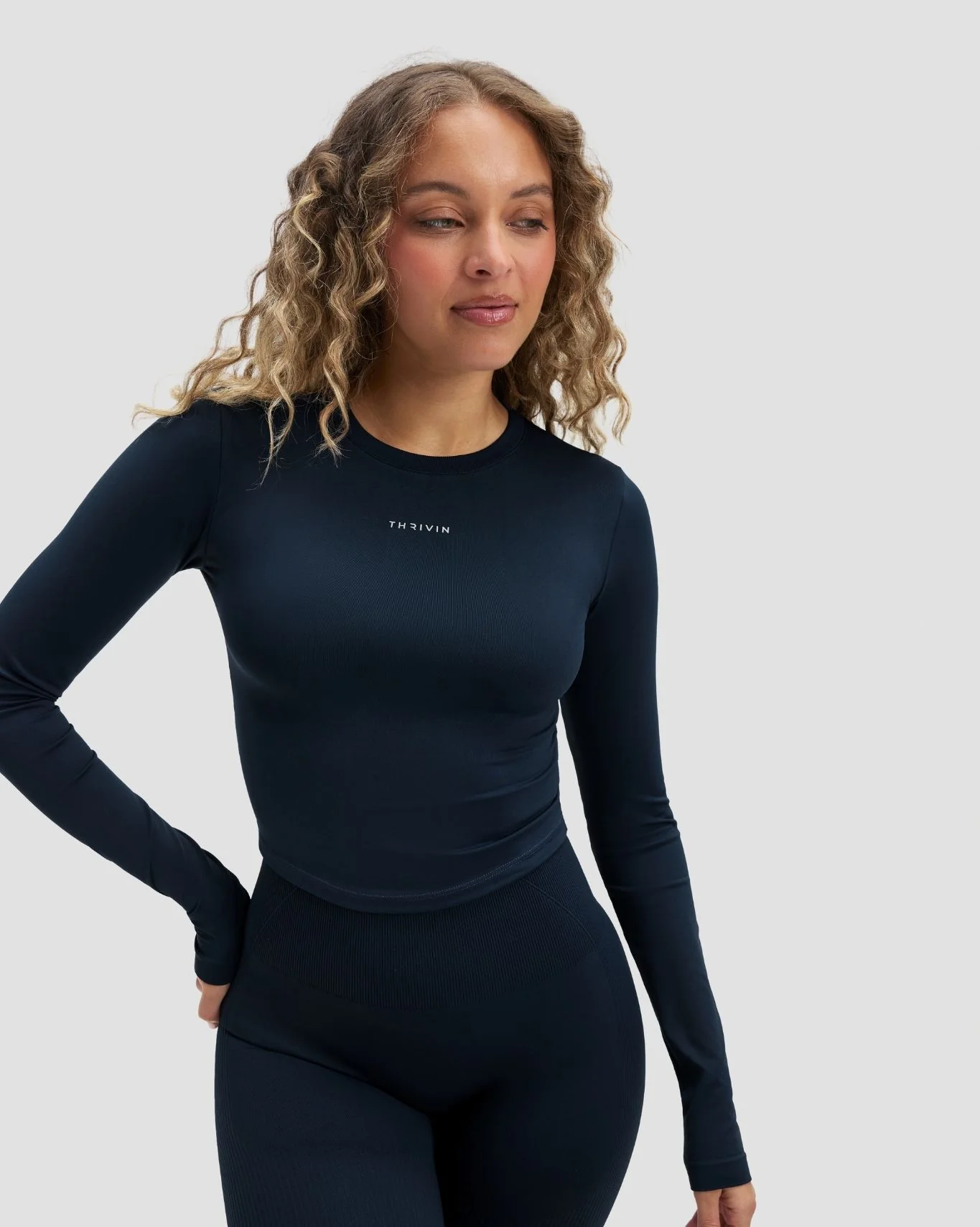 Elevate™ Compression Long Sleeve Top | Midnight Navy - Image 3