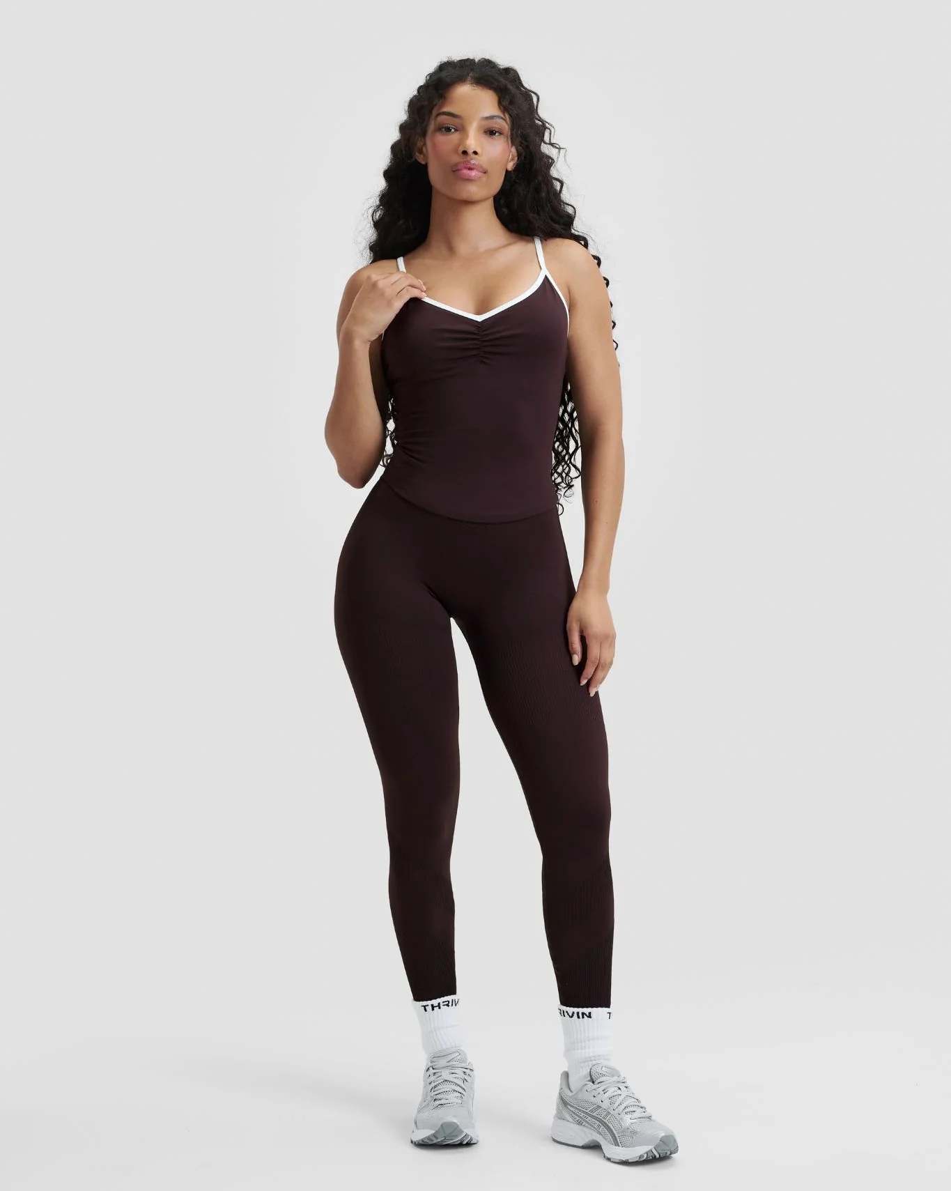 Elevate™ Outline Cross Back Tank Top | Coffee - Image 3