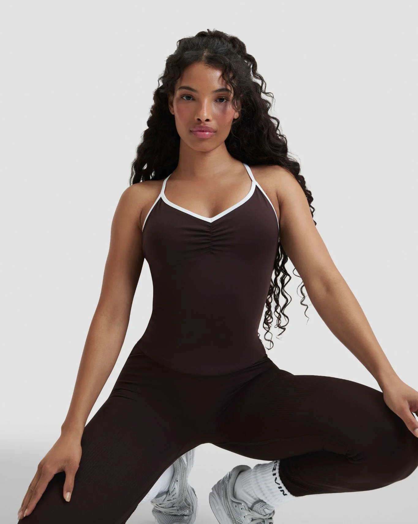 Elevate™ Outline Cross Back Tank Top | Coffee - Image 8