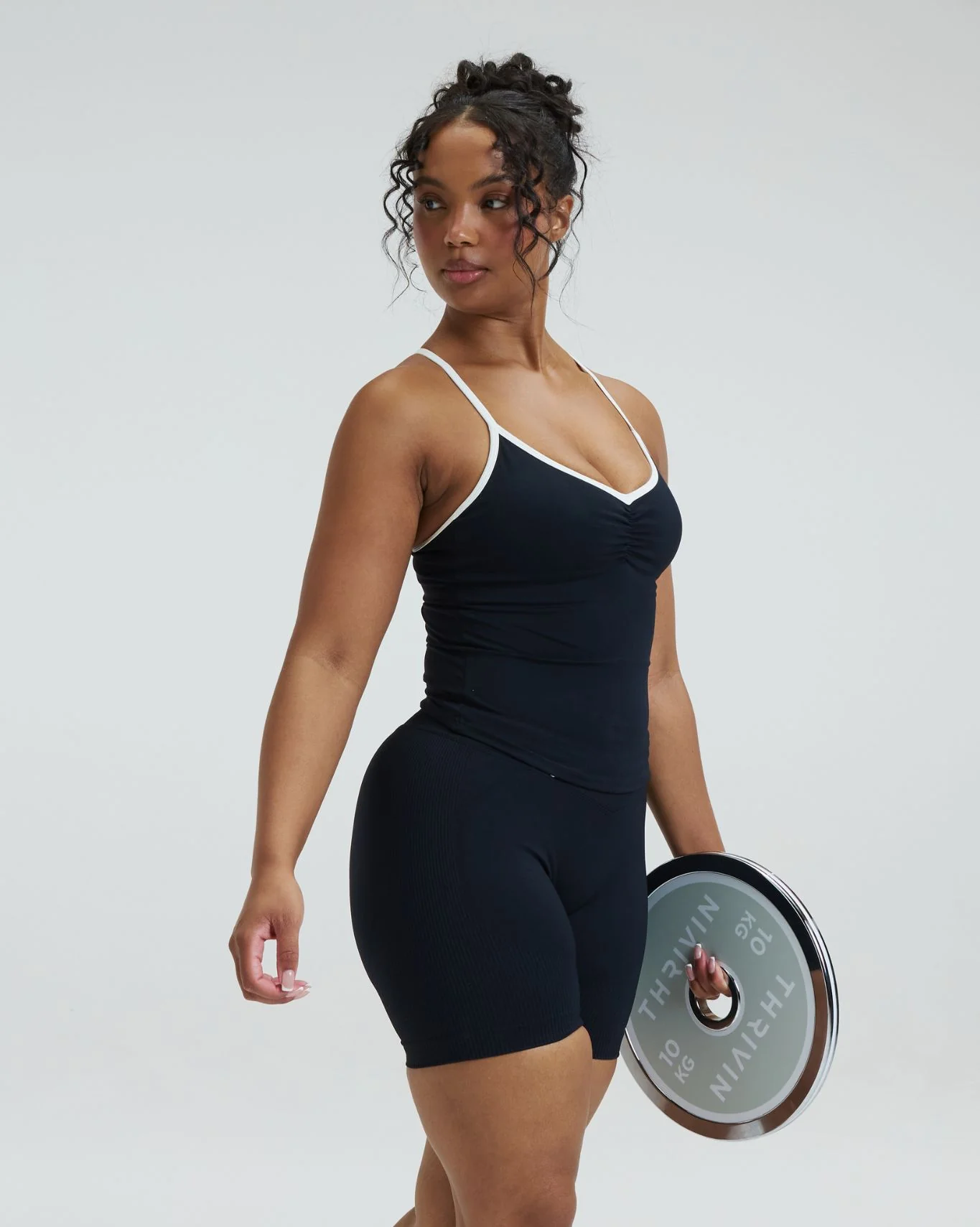 Elevate™ Outline Cross Back Tank Top | Night Black - Image 3