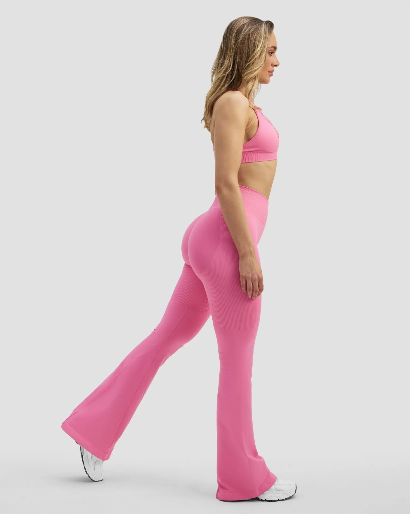 Elevate™ Sculpting High Waist Flare Leggings | Bubble Pink - Image 8
