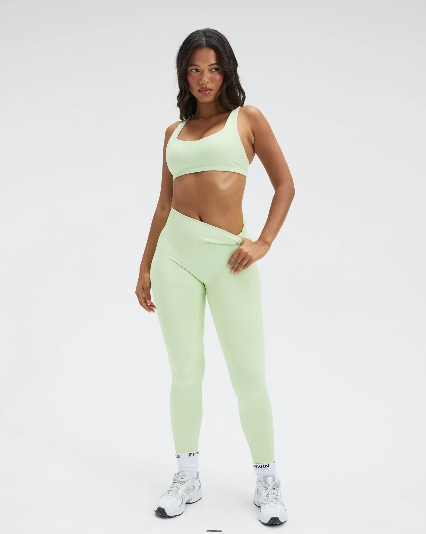 Elevate™ Sculpting High Waist Scrunch Leggings | Pistachio Green - Image 3