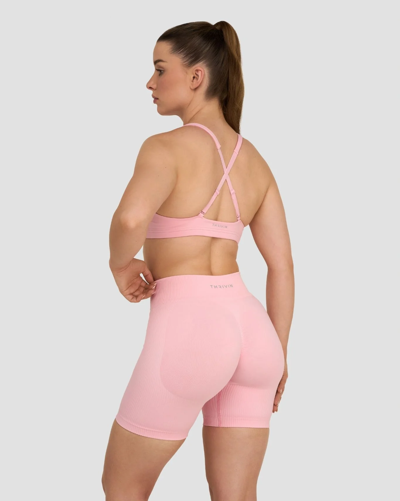 Elevate™ Sculpting Medium Impact Multiway Bra | Cotton Pink - Image 4