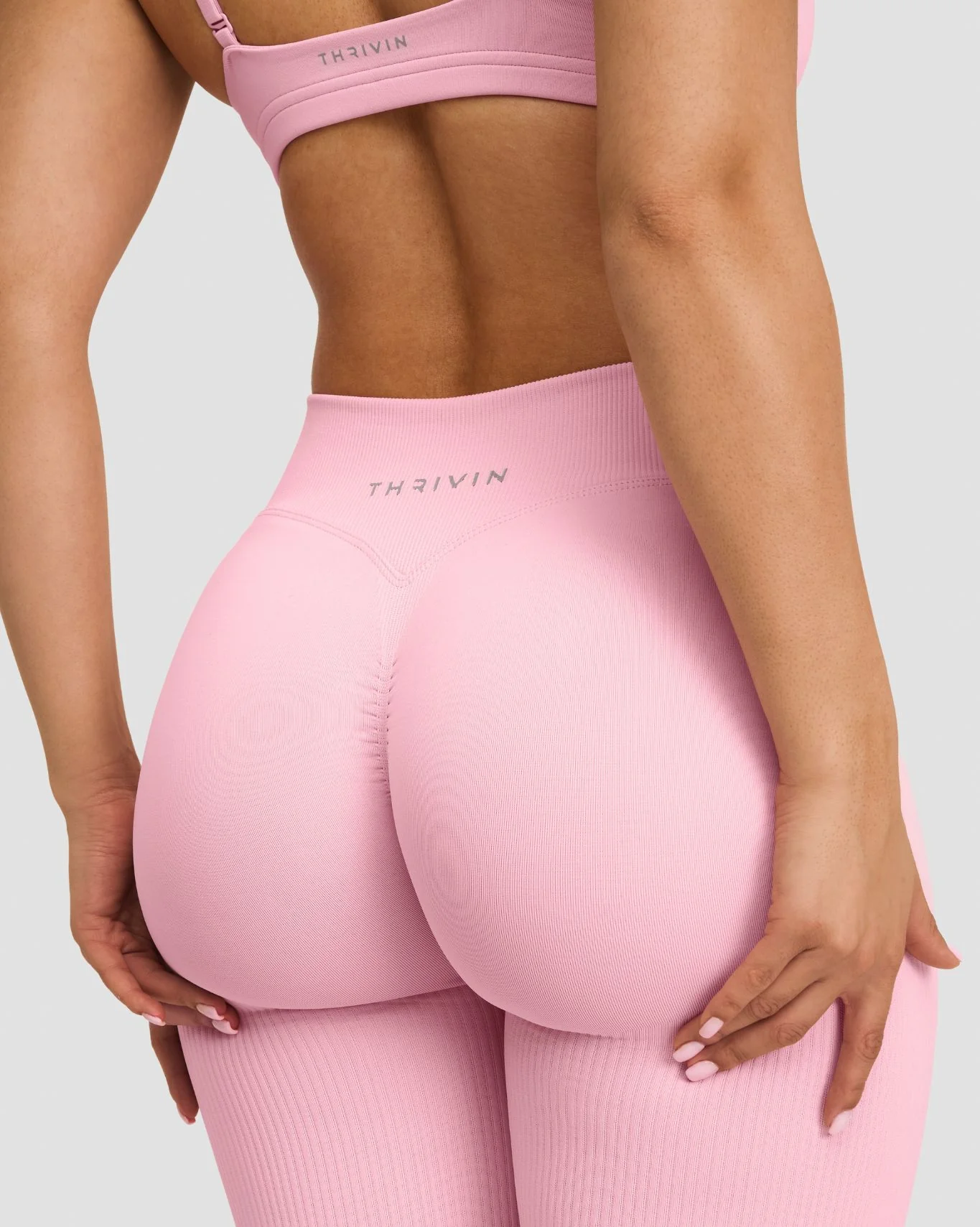Elevate™ Sculpting Mid V-Waist Flare Leggings | Cotton Pink - Image 3