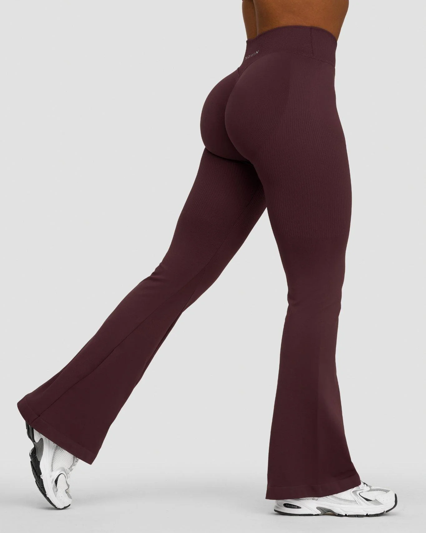 Elevate™ Sculpting Mid V-Waist Flare Leggings | Dark Mauve - Image 5