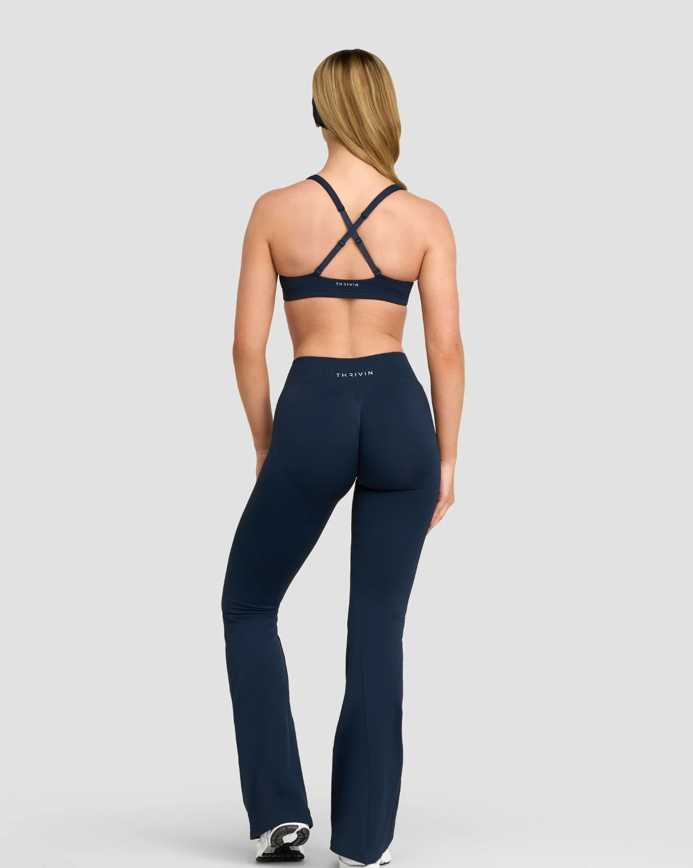 Elevate™ Sculpting Mid V-Waist Flare Leggings | Midnight Navy - Image 4