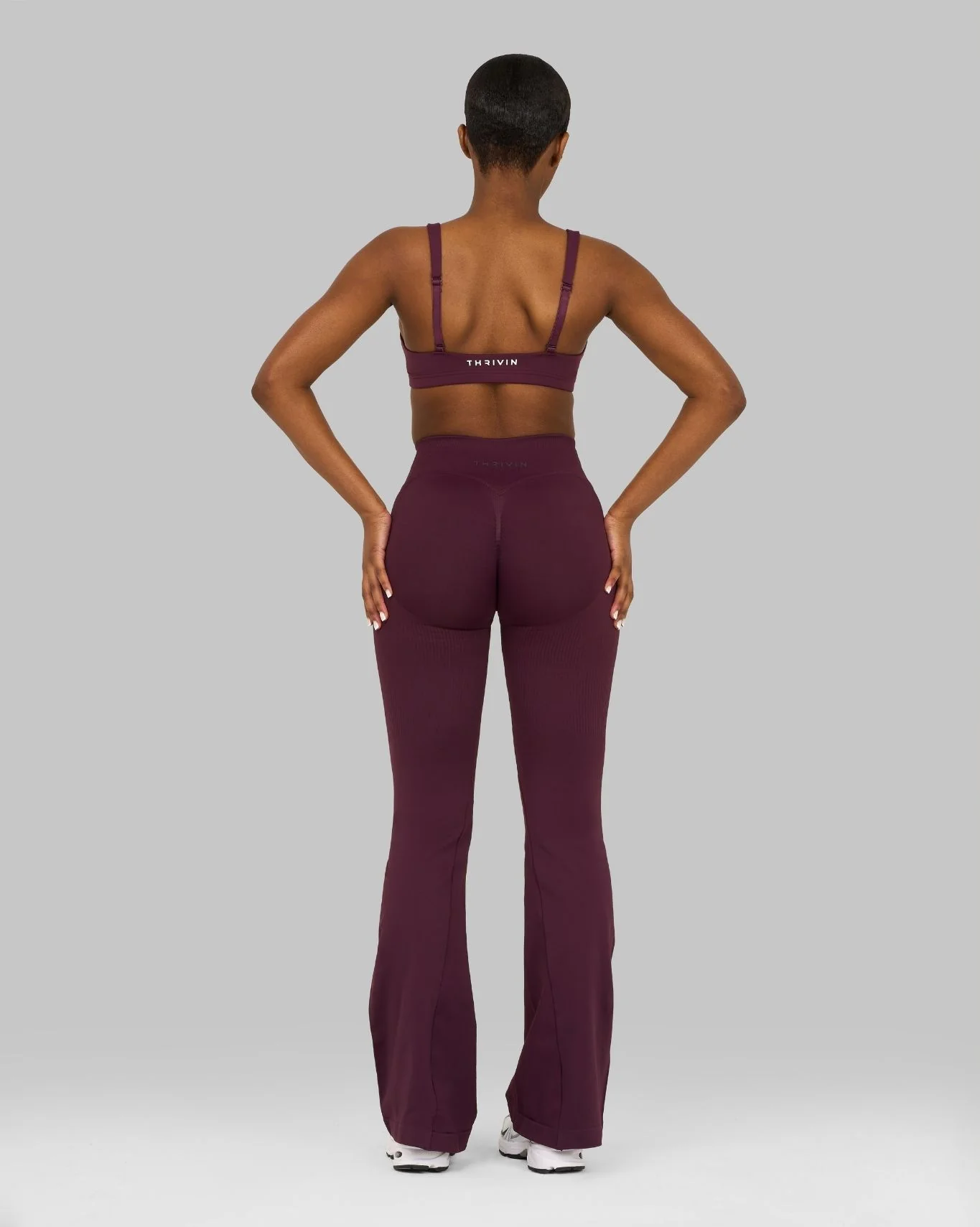 Elevate™ Sculpting Mid V-Waist Flare Leggings | Winter Plum - Image 4