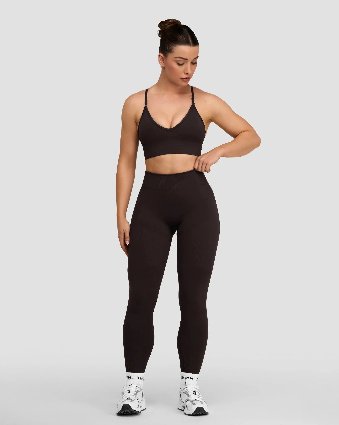 Elevate™ Sculpting Mid Waist Scrunch Leggings | Coffee - Image 3