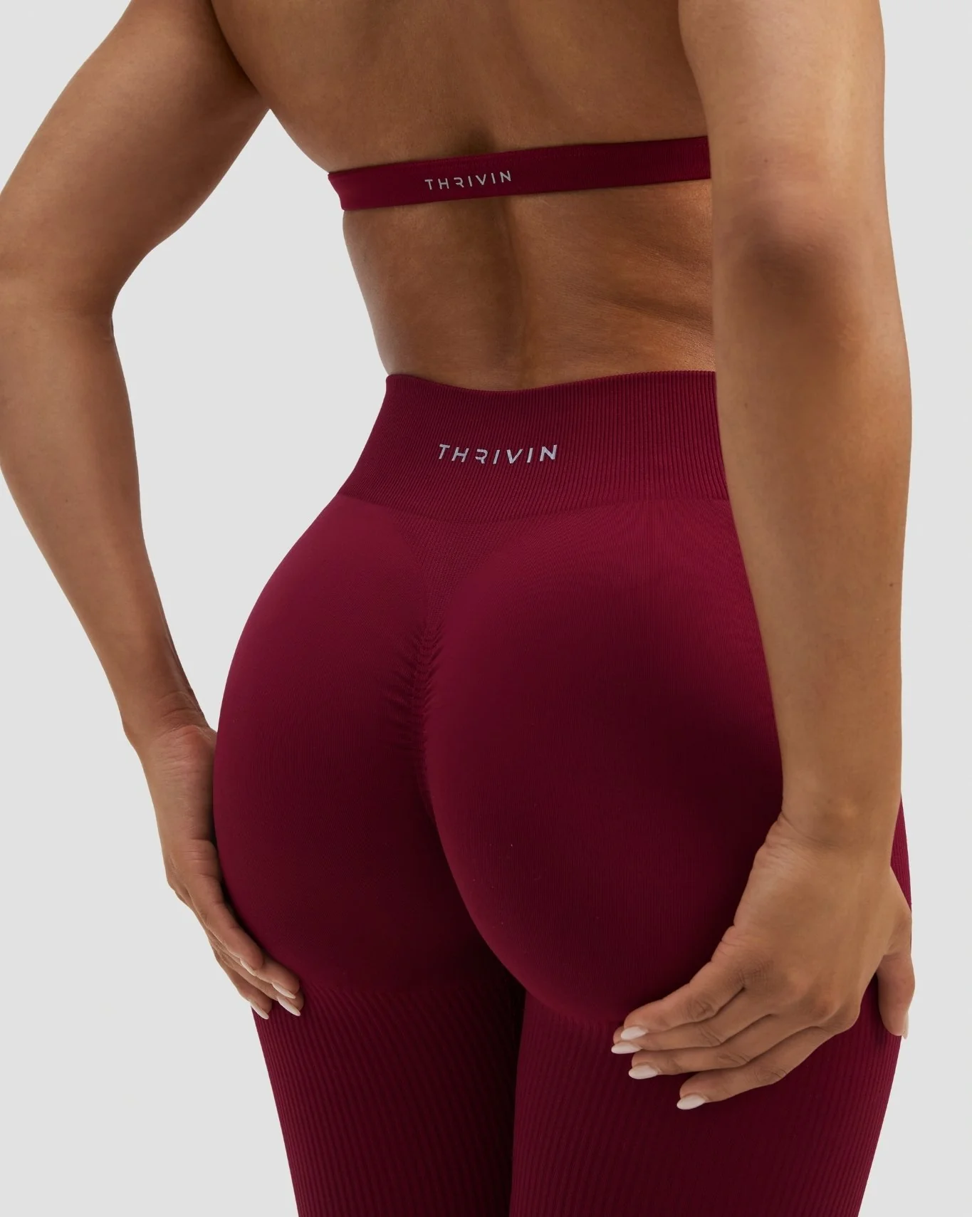 Elevate™ Sculpting Mid Waist Scrunch Leggings | Raspberry - Image 3