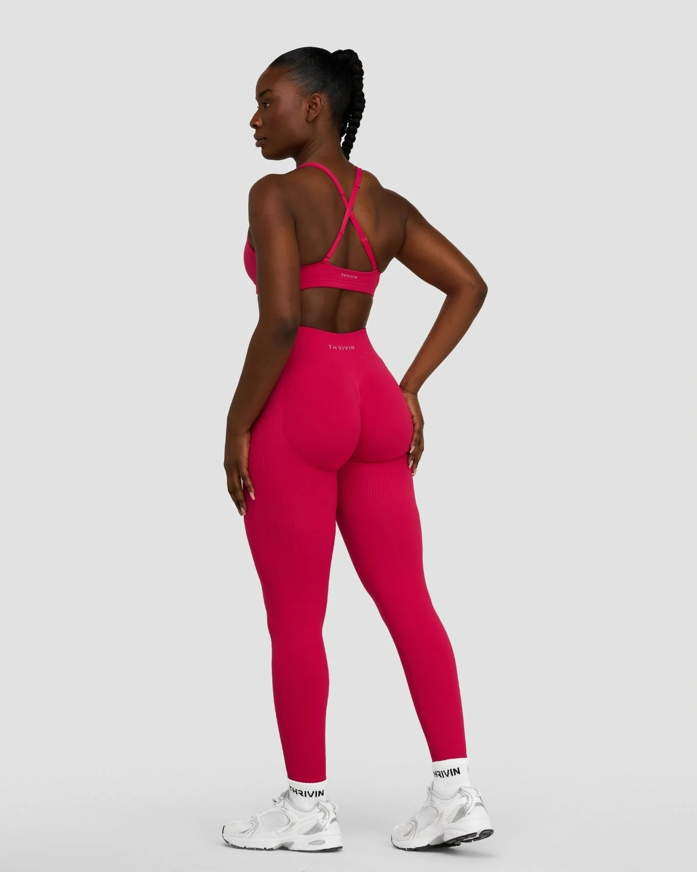 Elevate™ Sculpting Mid Waist Scrunch Leggings | Strawberry - Image 4