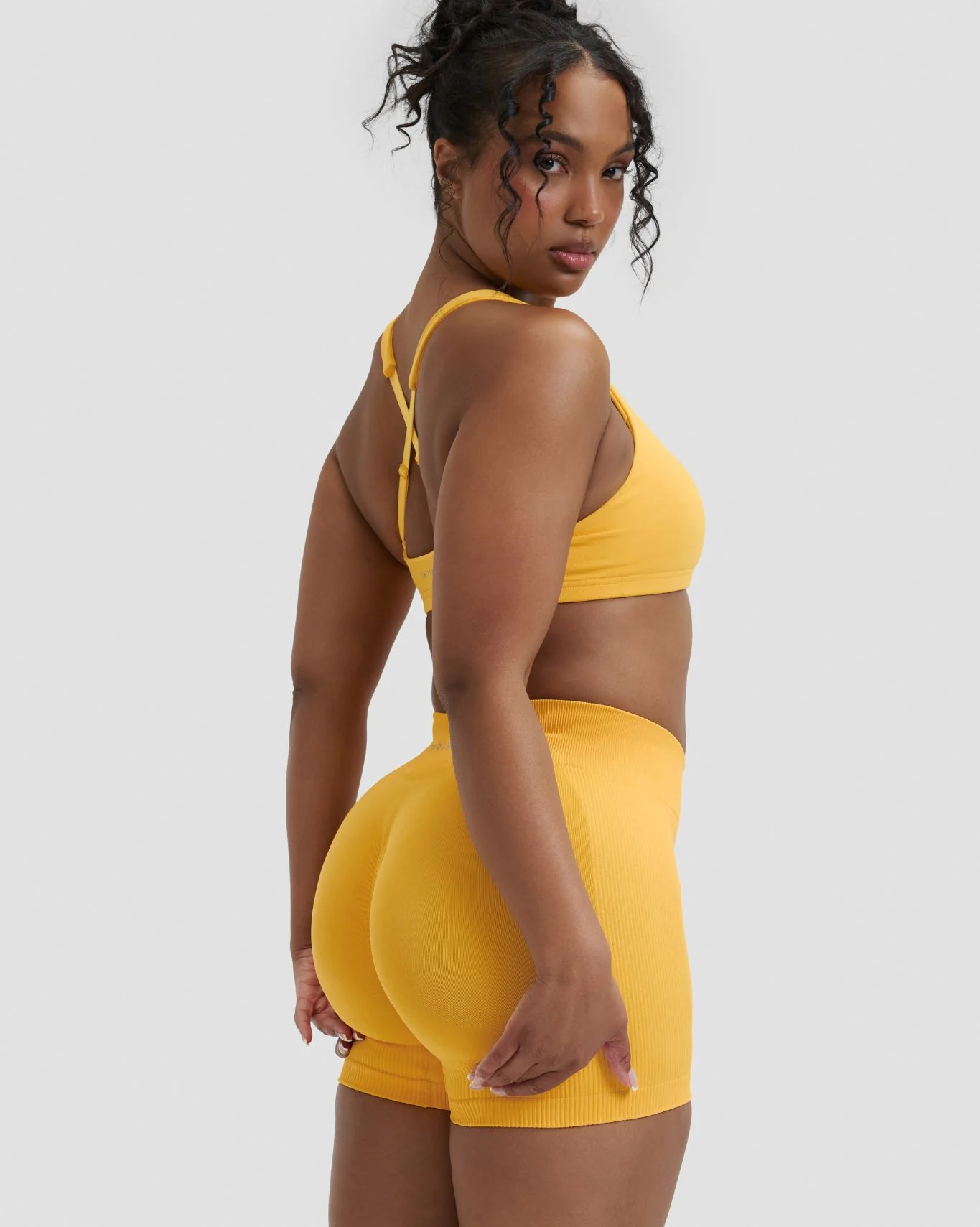 Elevate™ Sculpting Mid Waist Scrunch Shorter Shorts | Banana - Image 7