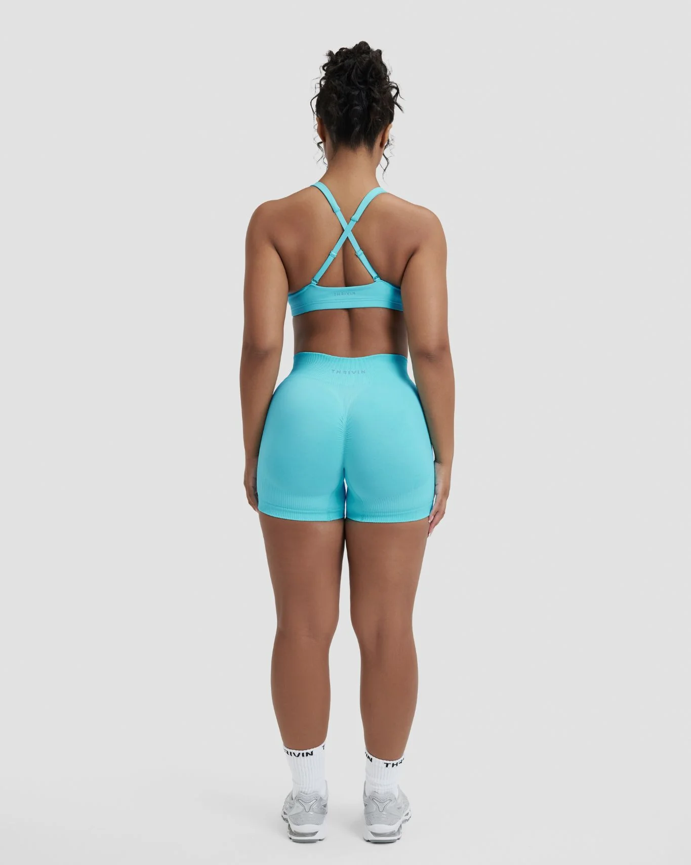 Elevate™ Sculpting Mid Waist Scrunch Shorter Shorts | Clear Tides - Image 4