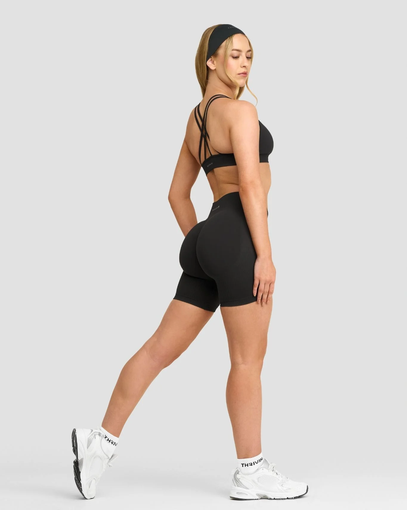 Elevate™ Sculpting Mid Waist Scrunch Shorts | Charcoal Grey - Image 3