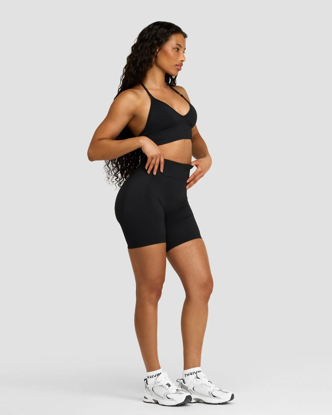 Elevate™ Sculpting Mid Waist Scrunch Shorts | Night Black - Image 5