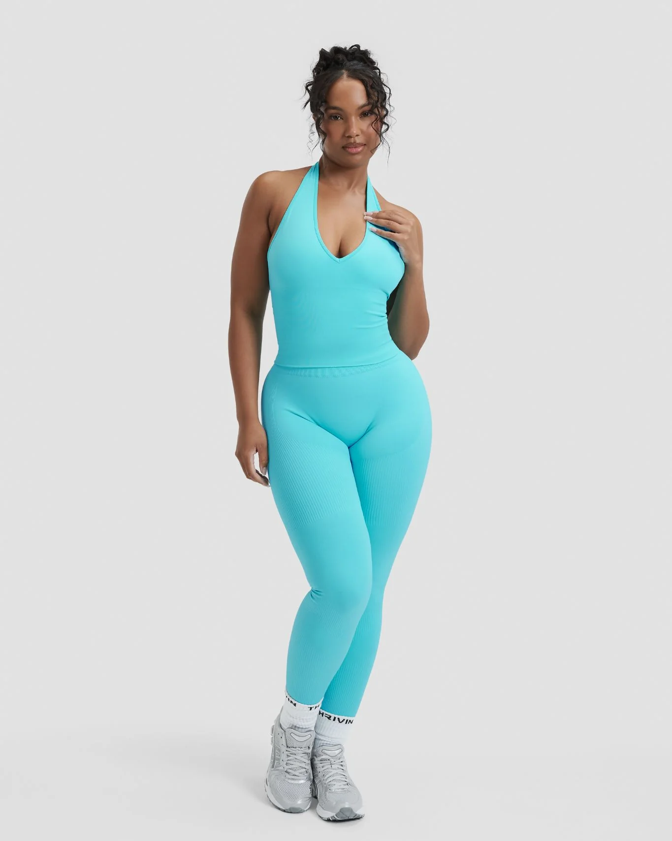Elevate™ Sculpting Seamless Halterneck Top | Clear Tides - Image 3