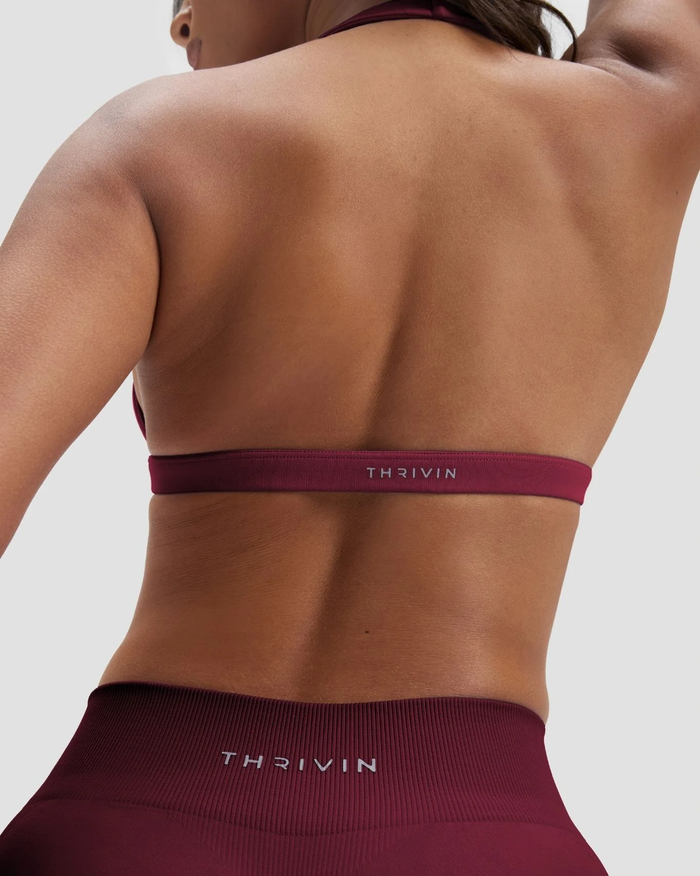 Elevate™ Sculpting Seamless V-Neck Halter Bra | Cherry Berry - Image 2