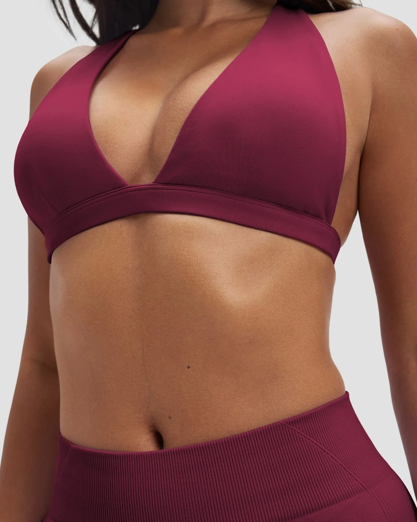 Elevate™ Sculpting Seamless V-Neck Halter Bra | Cherry Berry - Image 6