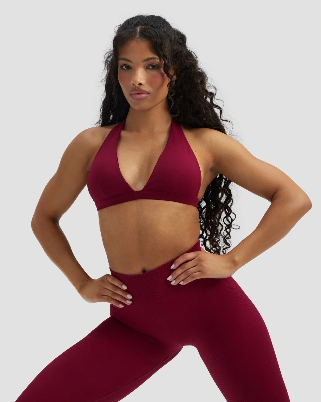 Elevate™ Sculpting Seamless V-Neck Halter Bra | Raspberry - Image 3
