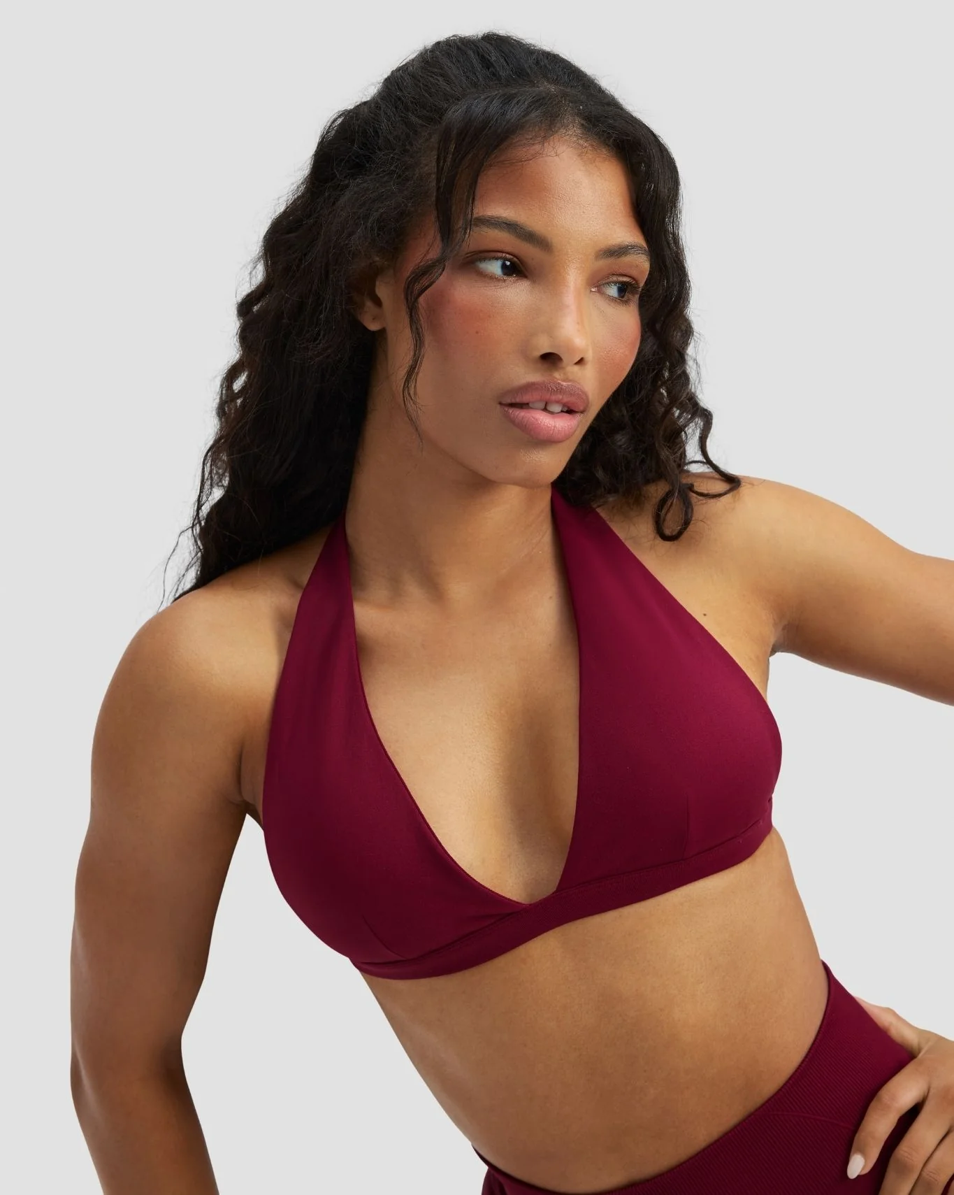 Elevate™ Sculpting Seamless V-Neck Halter Bra | Raspberry - Image 7