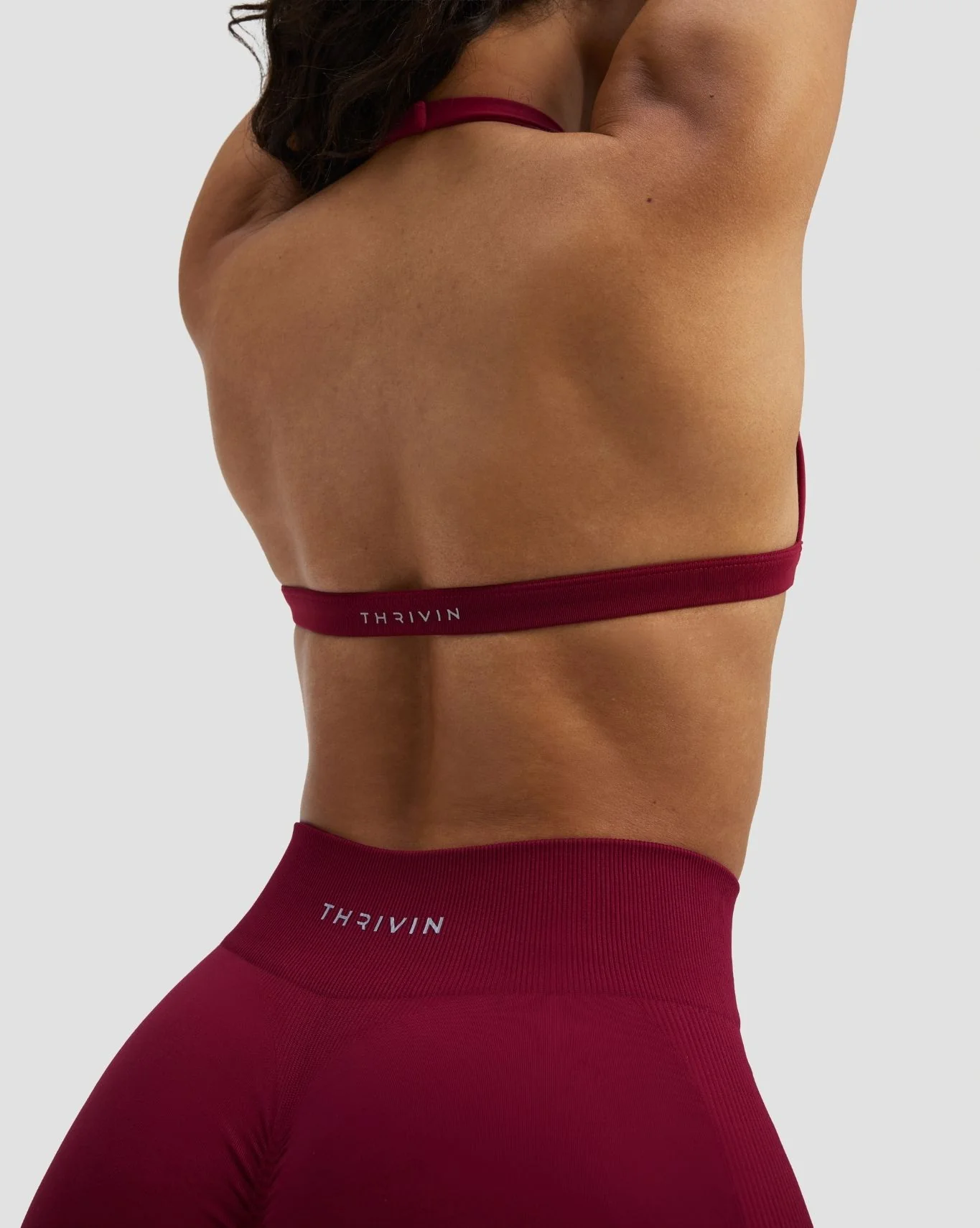 Elevate™ Sculpting Seamless V-Neck Halter Bra | Raspberry - Image 8