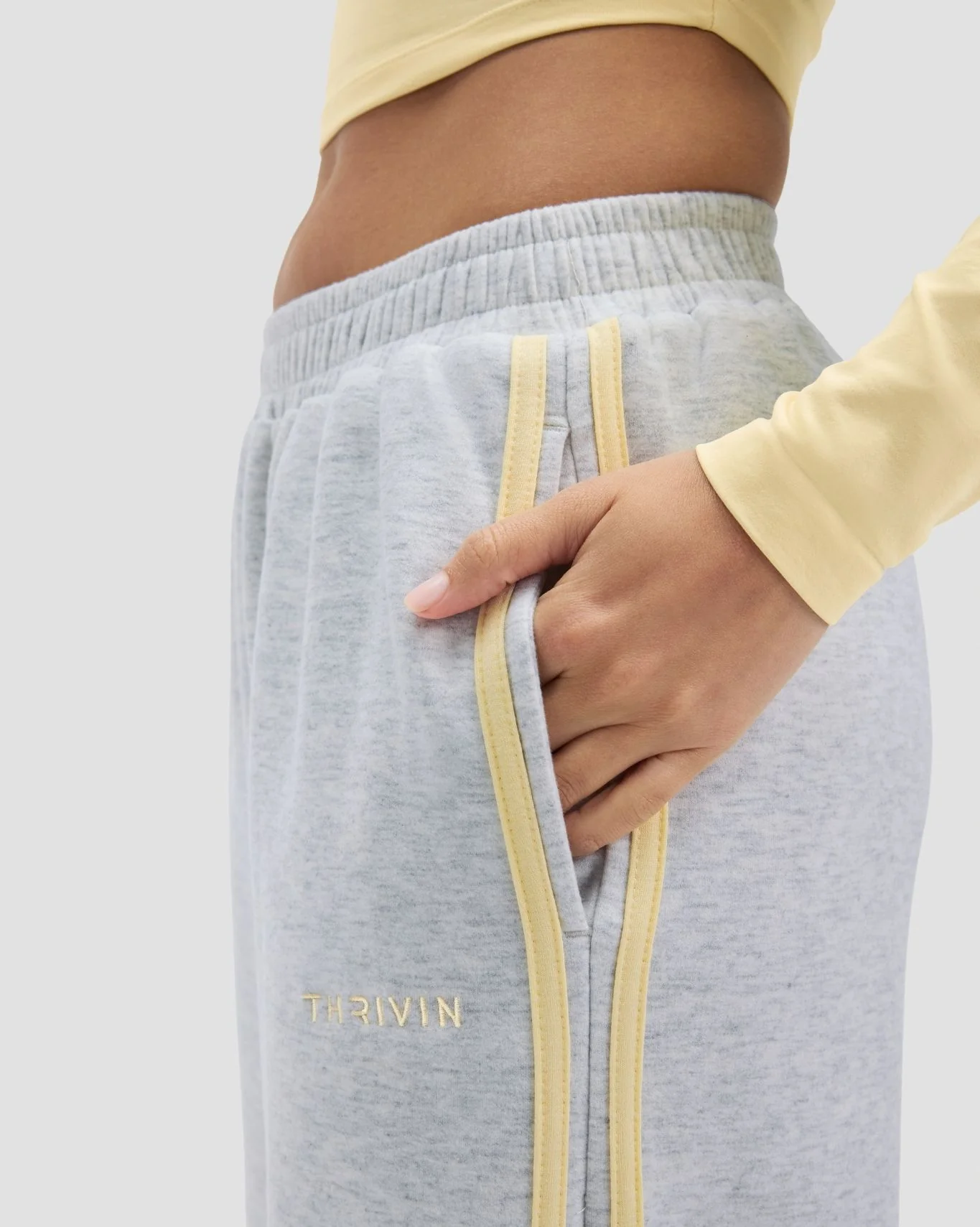 Essential Jersey Stripe Joggers | Marl - Image 5