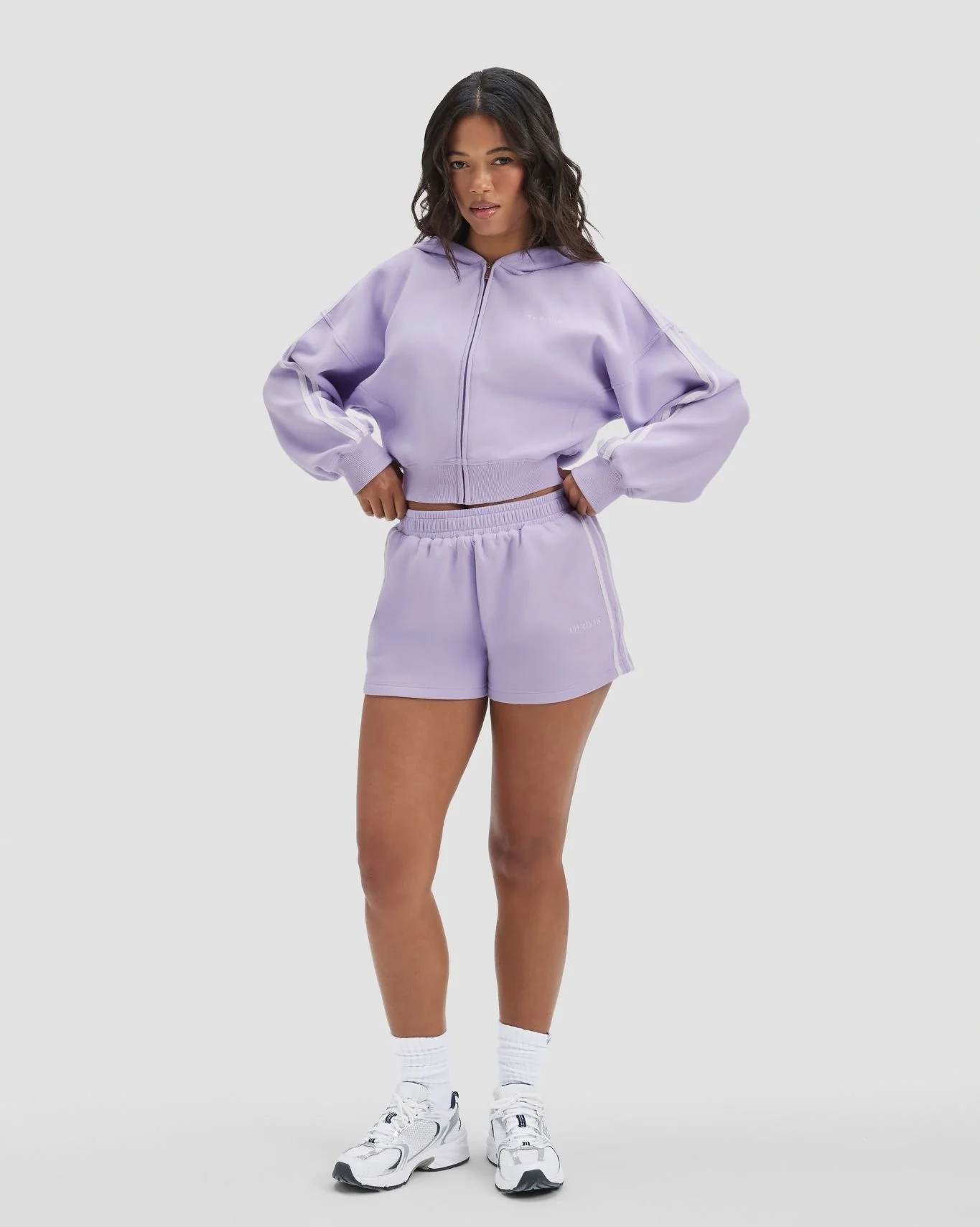 Essential Jersey Stripe Shorts | Lilac - Image 5