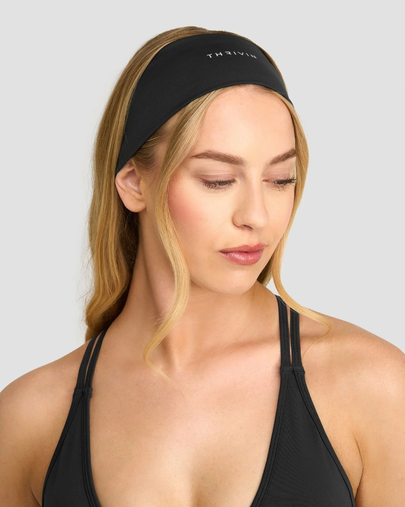 The Essential Collection Chrome Logo Headband | Charcoal Grey - Image 3