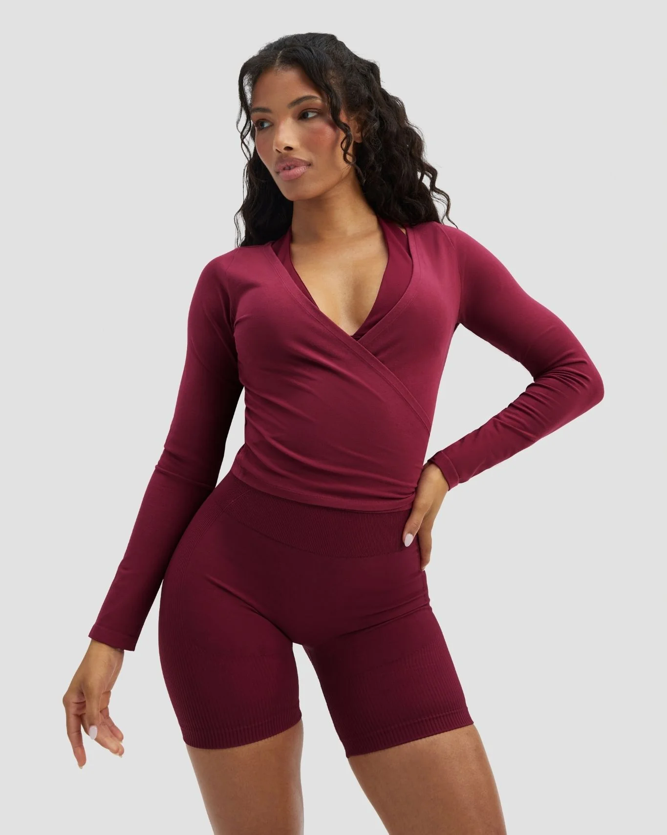 The Essential Collection Wrap Top | Cherry Berry - Image 3